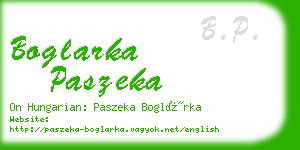 boglarka paszeka business card